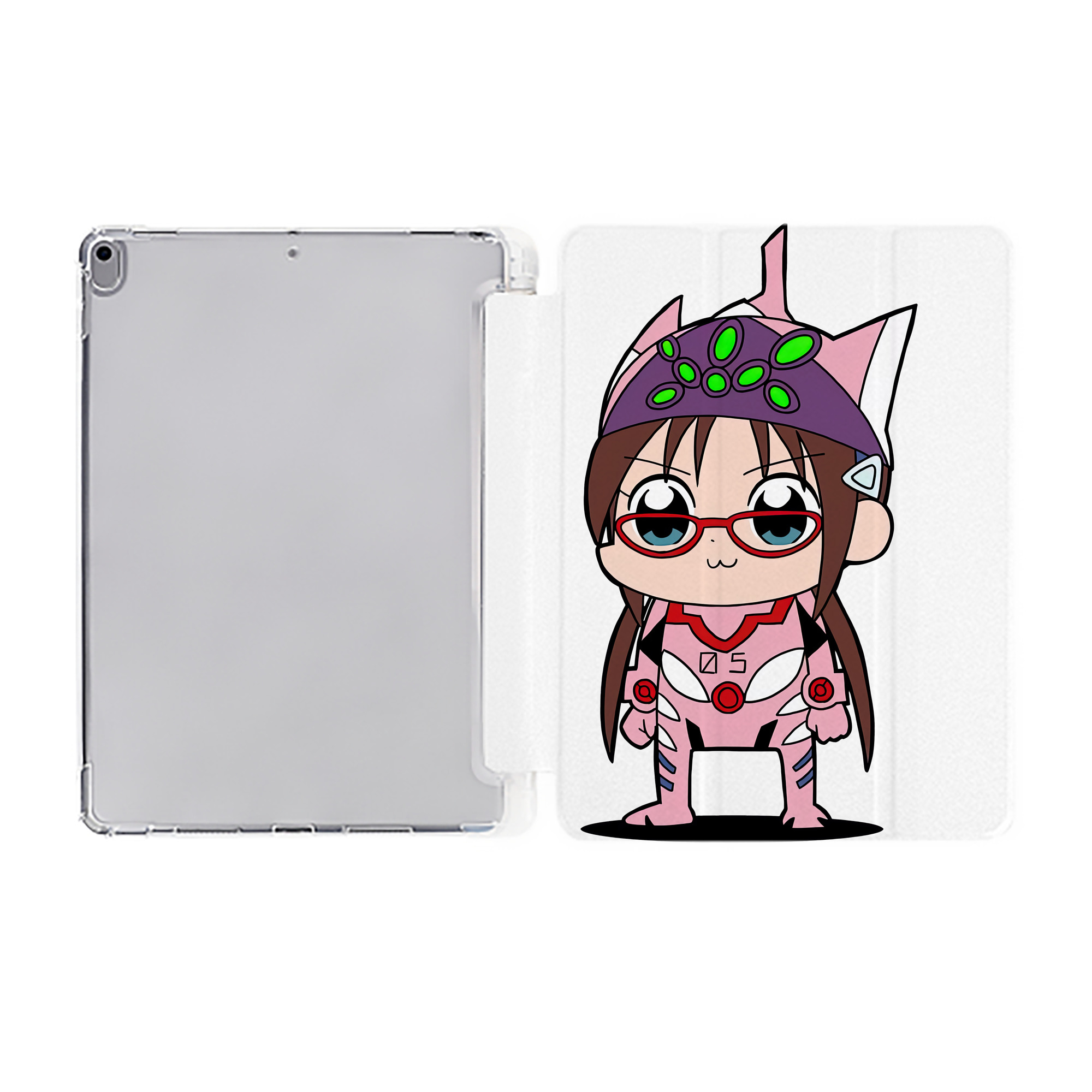 （画像用） EVA 新世紀エヴァンゲリオン IPad ケース ペン収納付き 三つ折りスタンド PUレザー×シリコン 対応機種9.5/10.5/10.9インチ